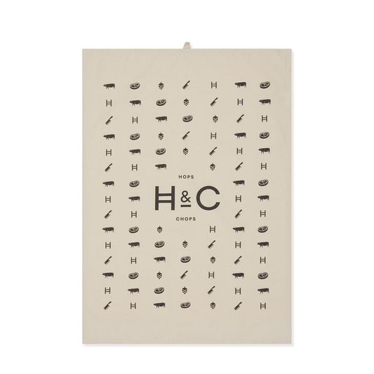 Hops & Chops Tea Towel
