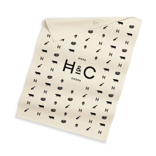 Hops & Chops Tea Towel